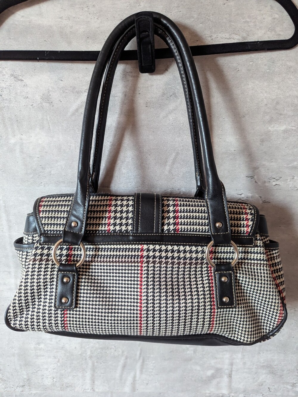 RALPH LAUREN CHAPS Houndstooth Plaid Bag - Picture 3 of 12